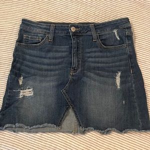 Cut off Jean Mini Skirt